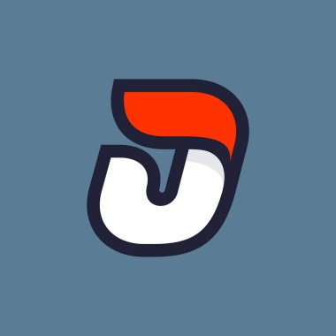 Hızlı J harfi logosu. Atletik etiketler, teknoloji başlıkları, oyun posterleri veya spor giyim transferleri için vektör spor yazı tipi. 