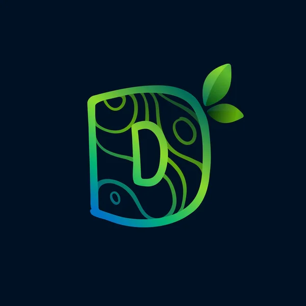 Logotipo Letra Com Padrão Ondas Eco Ícone Verde Vetorial Perfeito —  Vetores de Stock