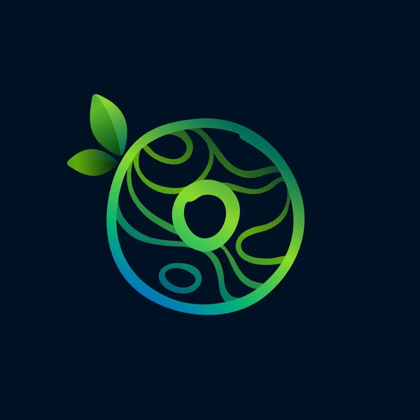 Логотип Буквы Рисунком Эко Волн Перфектный Векторный Зеленый Значок Ландшафтного — стоковый вектор