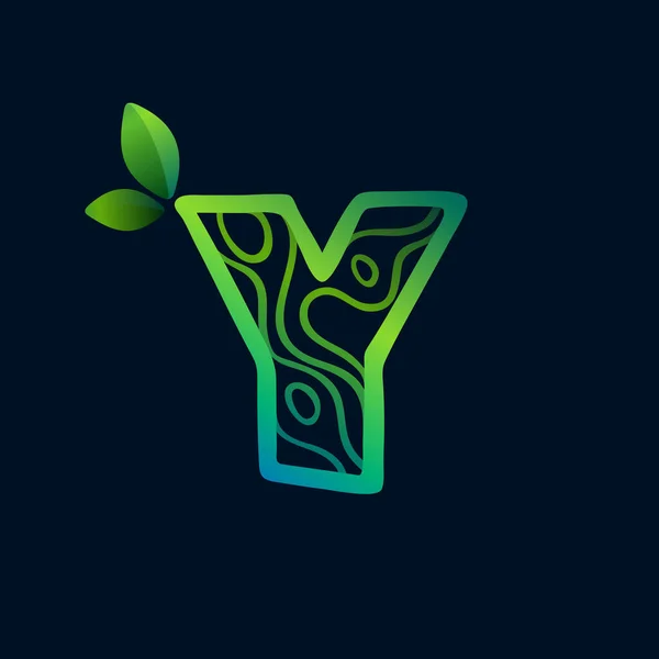 Логотип Літери Візерунком Еко Хвиль Ідеальний Векторний Зелений Значок Ландшафтного — стоковий вектор