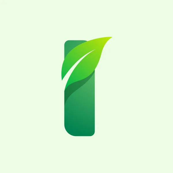 Ekologie Písmeno Logo Zeleným Listem Vektorové Písmo Pro Zemědělské Etikety — Stockový vektor