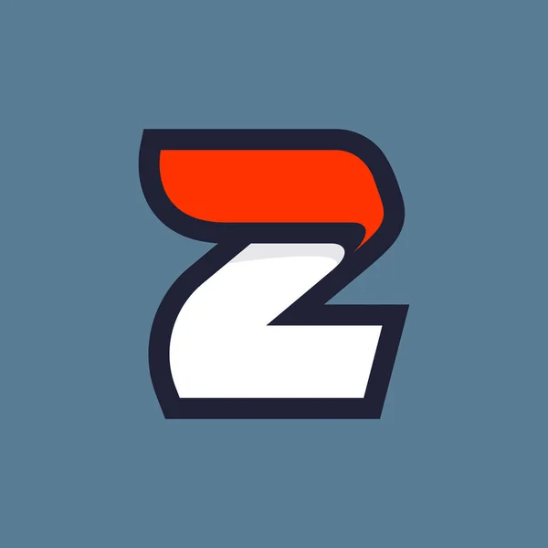 高速Z文字のロゴ アスレチックラベル 技術タイトル ゲームポスターやスポーツウェアの転送のためのベクトルスポーツスタイルの書体 — ストックベクタ