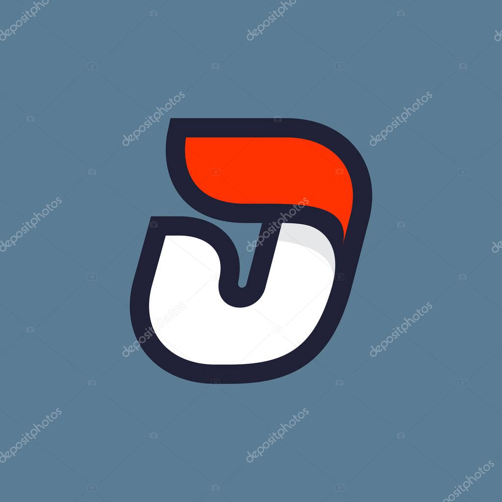 Fast speed J letter logo. Vector sport style typeface for athletic labels, technology titles, game posters or sportswear transfers.