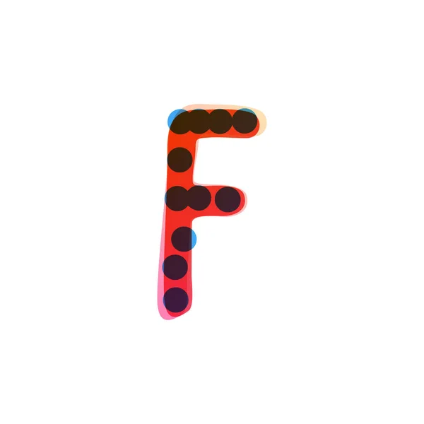 用红色毛笔手写的F字母标识 完美的矢量图标 儿童设计 有趣的工艺包 可爱的标签等 — 图库矢量图片