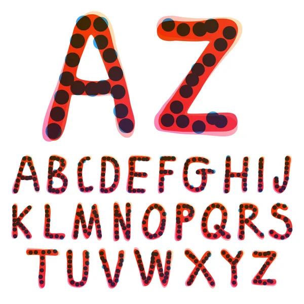 Алфавит Написан Руки Красным Фломастером Перфектная Векторная Иконка Детского Дизайна — стоковый вектор