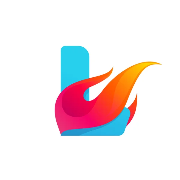 Lettera Logo Con Fuoco Alta Velocità Icona Vettoriale Perfetta Utilizzare — Vettoriale Stock