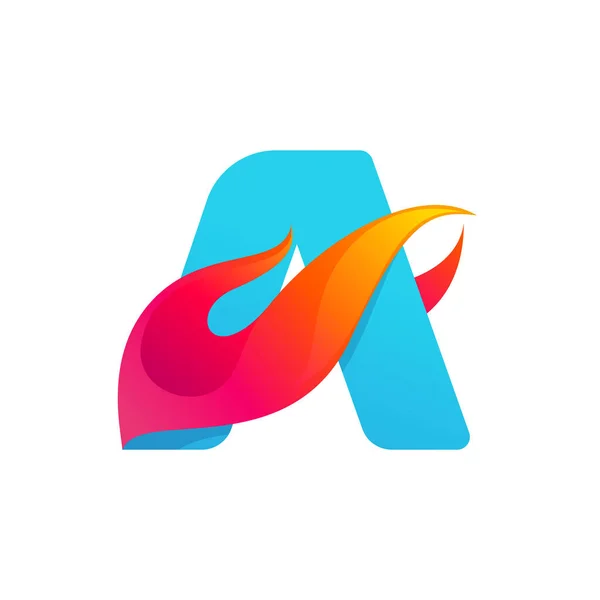 Písmeno Logo Rychlým Ohněm Vektorová Ikona Ideální Pro Použití Sportovních — Stockový vektor