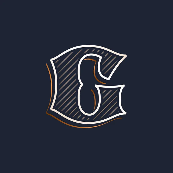 Vintage Letter Logo Mit Linien Dekoration Klassischer Serifer Schriftzug Vector — Stockvektor
