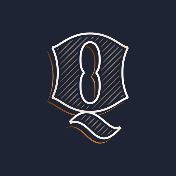 Logotipo Letra Vintage Com Decoração Linha Letras Clássicas Serif Fonte — Vetor de Stock