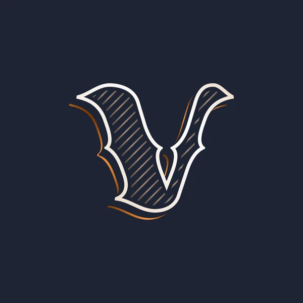 Винтаж Буква Логотип Украшением Линии Классический Шрифт Векторный Шрифт Идеально — стоковый вектор