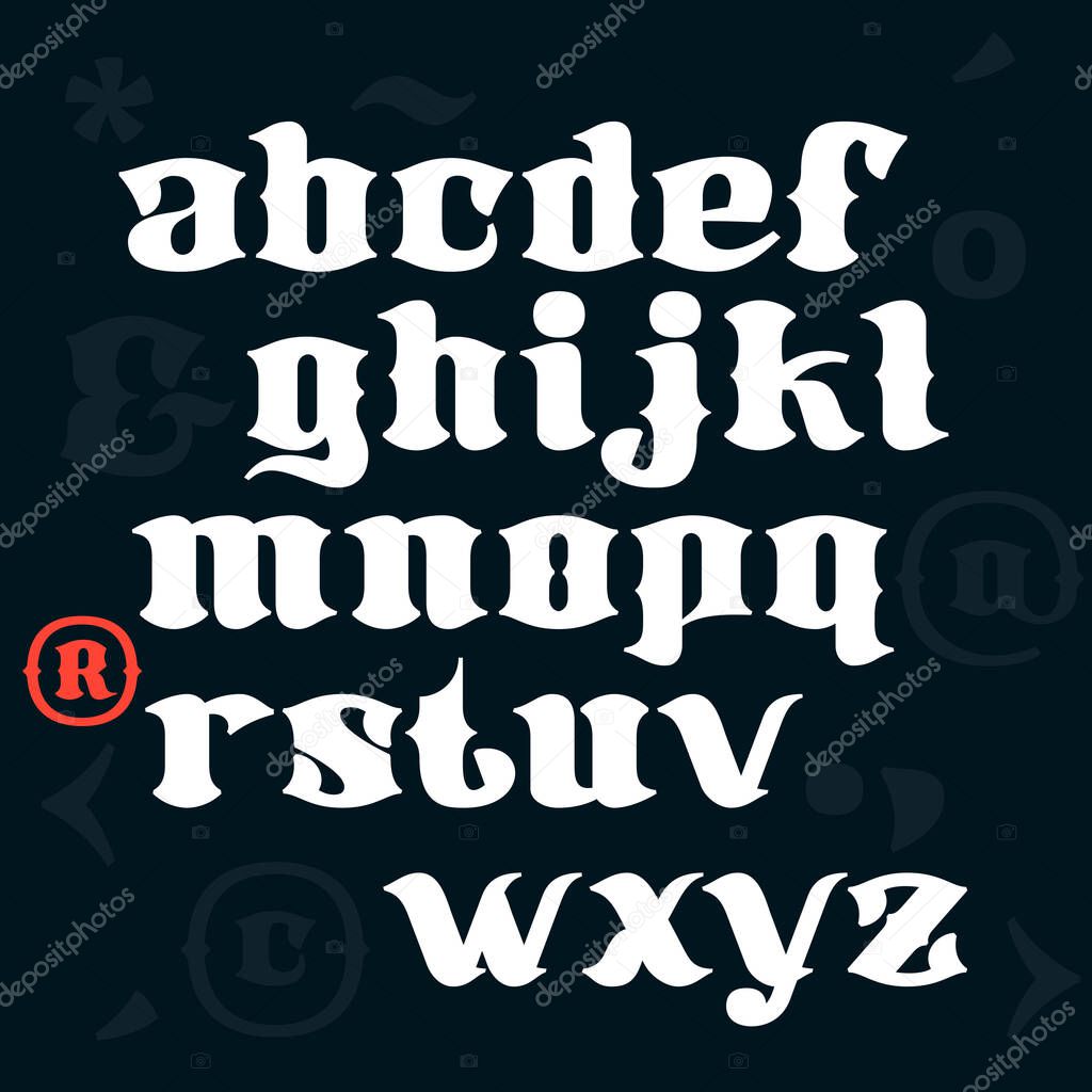 Blackletter calligraphy font. Perfect to use in any alcohol labels, retro style logos, circus posters, luxury identity, etc.