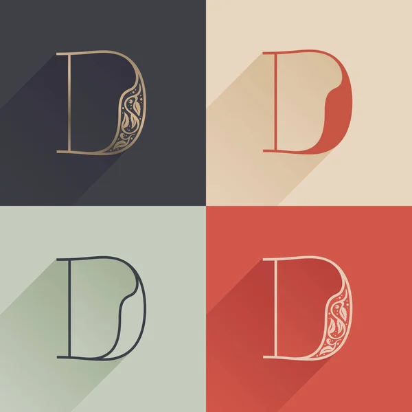 Logotipo Clássico Letra Com Decoração Premium Conjunto Fontes Serif Quatro —  Vetores de Stock