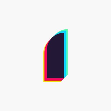 Müzik seti efektli logo. Herhangi bir disko etiketi, dj logosu, elektromüzik posterleri, parlak kimlik vb. için mükemmel renkli yazı tipi.