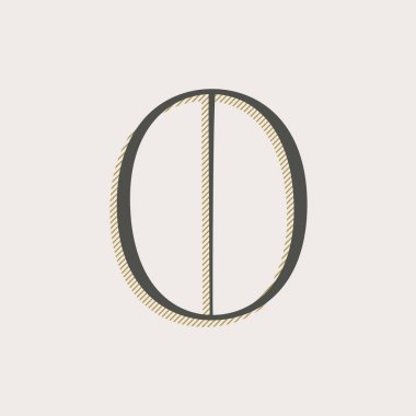 Sıfır numaralı zarif serif yazı tipi. Gölge çizgileri olan klasik ince kalem harfleri. Alkol etiketleri, moda posterleri, klasik kimlik vs. için lüks vektör illüstrasyonu mükemmel.