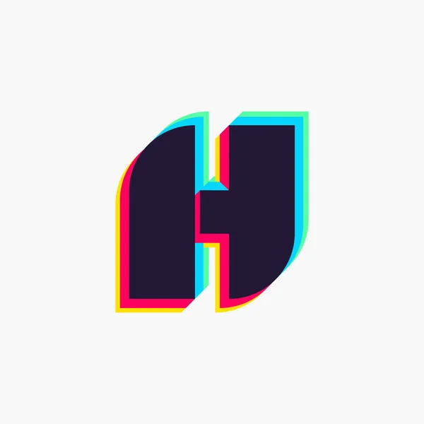 Buchstabe Logo Mit Stereo Effekt Leuchtende Hochglanzfarben Schrift Perfekt Für — Stockvektor
