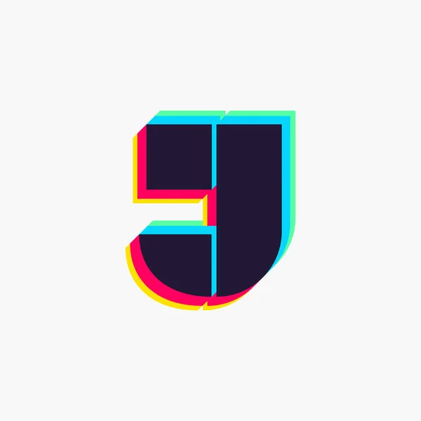 Logo Lettre Avec Effet Stéréo Polices Couleurs Brillantes Vibrantes Parfaites — Image vectorielle