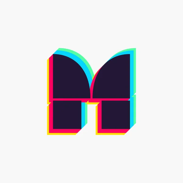 Letra Logo Con Efecto Estéreo Vibrantes Colores Brillantes Fuente Perfecta — Vector de stock