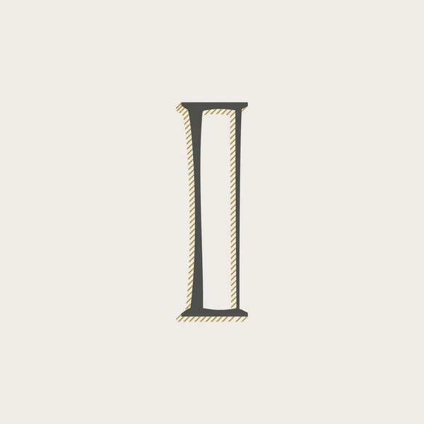 Zarif Harf Serif Font Logosu Gölge Çizgileri Olan Klasik Ince — Stok Vektör
