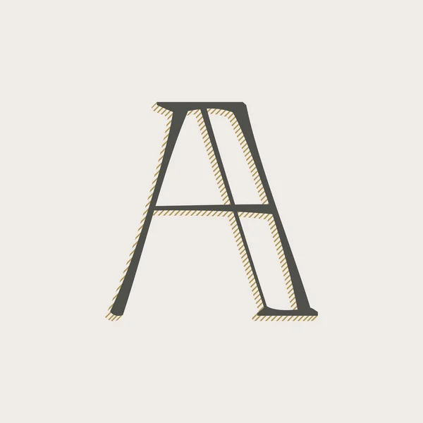 Elegante Letter Serif Font Logo Classico Lettering Penna Sottile Con — Vettoriale Stock