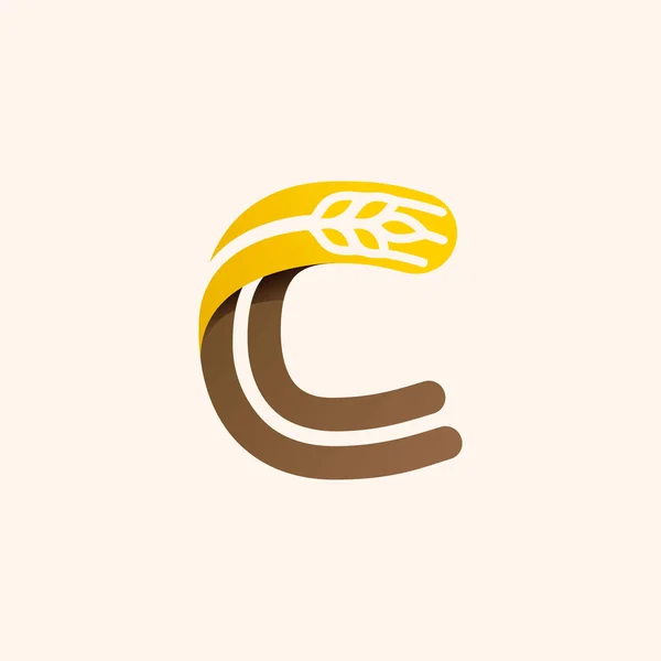 Bokstav Logotyp Med Negativt Utrymme Vete Perfekt Vektortypsnitt För Bageriidentitet — Stock vektor