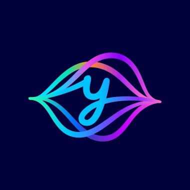 Y harfi logosu ve ses dalgaları. Bu yazı tipi bir ses teknolojisi, bir multimedya şirketinin reklamı, DJ posterleri, müzik kimliği vs. için mükemmeldir..