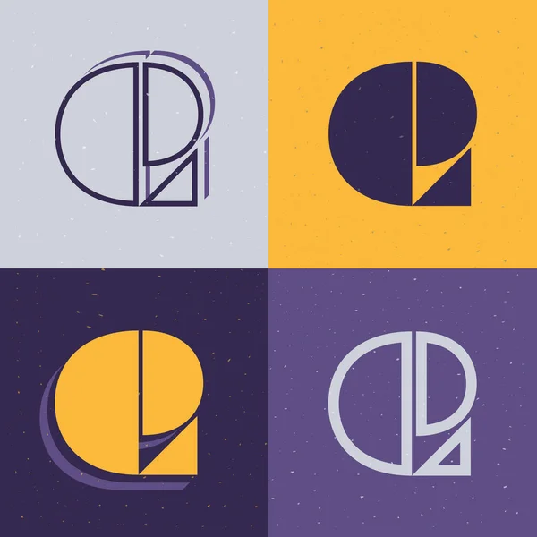 Lettera Set Logo Stencil Icone Piatte Perfette Utilizzare Qualsiasi Etichetta — Vettoriale Stock