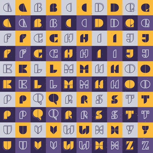 Jeu Alphabet Pochoir Icônes Plates Parfaites Utiliser Dans Toutes Les — Image vectorielle