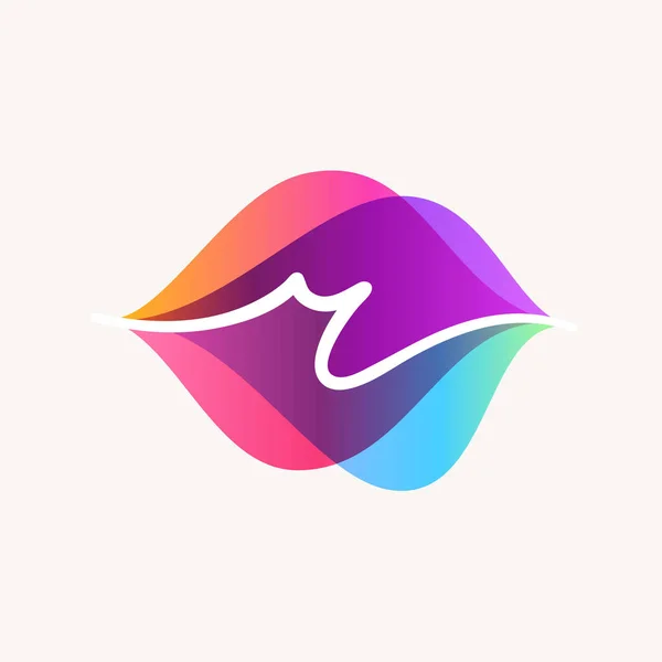 Lettre Avec Transparence Ondes Sonores Logo Design Concept Icône Vectorielle — Image vectorielle