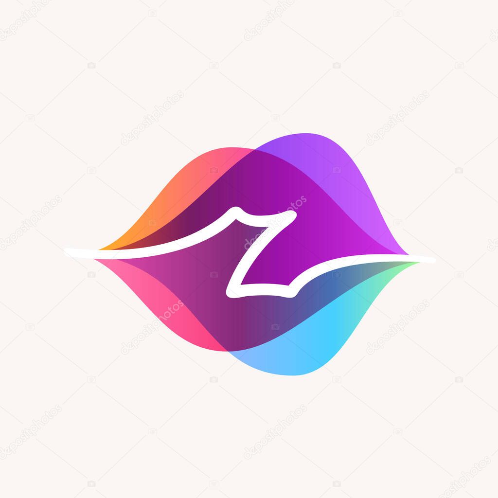 Letter Z with transparency sound waves logo design concept. Vector icon perfect to use in any audio electronic labels, music posters, dj identity, etc.