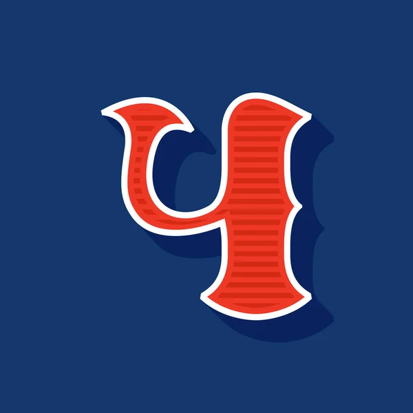 Klassinen Tyyli Numero Neljä Sport Logo Retro Fontti Täydellinen Käyttää — vektorikuva