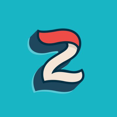 Klasik spor tarzında iki numaralı logo. Bu yazı tipi spor giyim reklamı, şampiyon sanatı, üniversite takımı kimliği vs. için mükemmel..