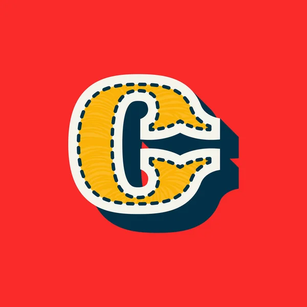 Kirjain Urheilu Joukkue Logo Puuttua Twill Tyyliin Brodeerattu Serif Fontti — vektorikuva