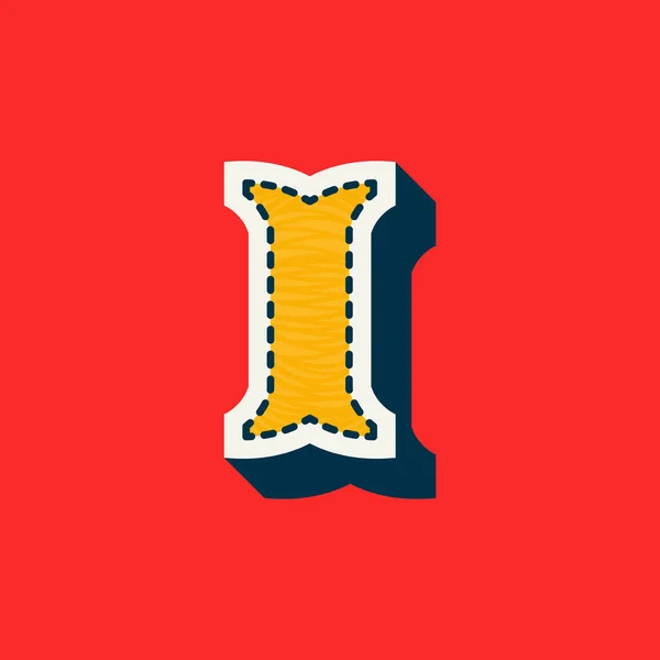 Letter Urheilu Joukkue Logo Puuttua Twill Tyyliin Brodeerattu Serif Fontti — vektorikuva