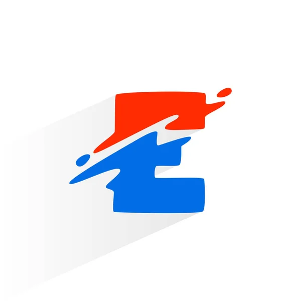 Логотип Швидкої Швидкості Letter Векторний Двочастинний Хвильовий Шрифт Технологічних Етикеток — стоковий вектор