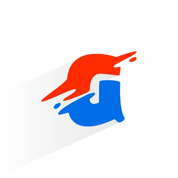 Логотип Швидкості Літери Векторний Двочастинний Хвильовий Шрифт Технологічних Етикеток Заголовків — стоковий вектор