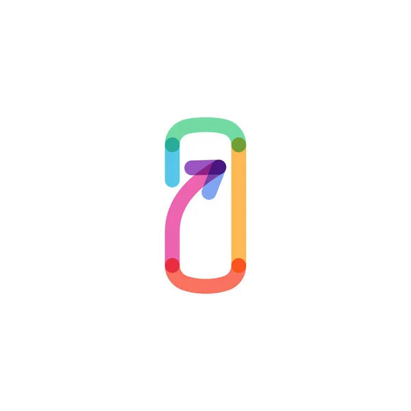 Letter Line Logo Made Rainbow Arrow Font Perfect Multimedia Company — Stock Vector