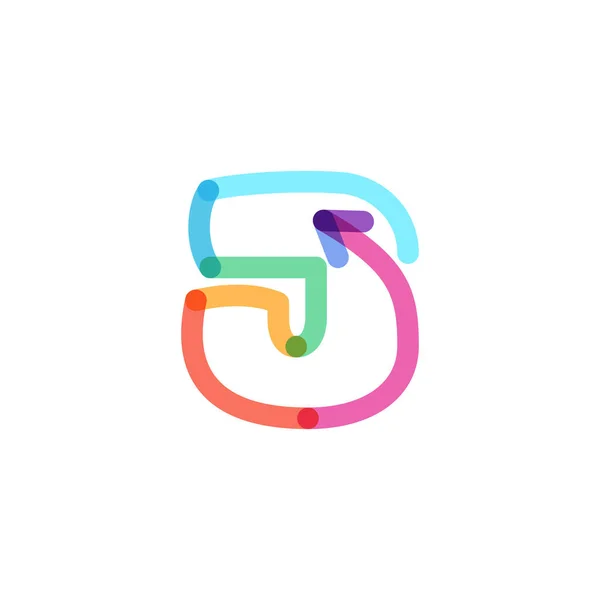 Λογότυπο Γραμμής Γραμμάτων Από Βέλος Ουράνιου Τόξου Αυτή Γραμματοσειρά Είναι — Διανυσματικό Αρχείο