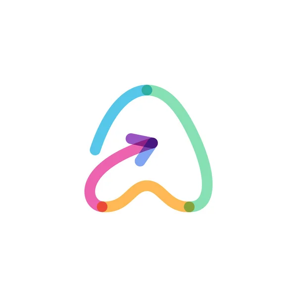 Letra Logotipo Una Línea Hecha Una Flecha Arco Iris Esta — Vector de stock