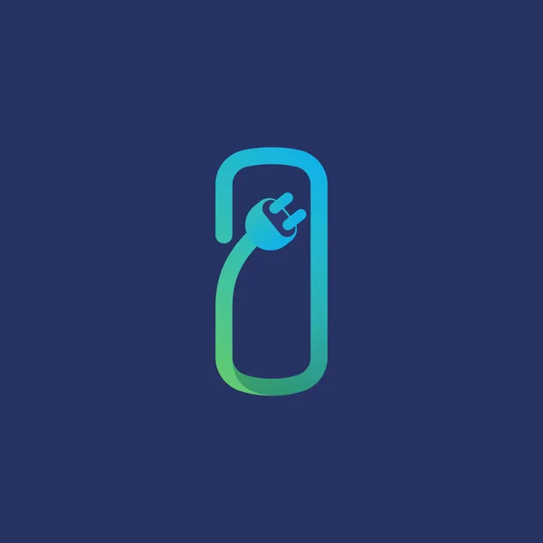 Letter Logo Gemaakt Van Plug Kabel Vectorlettertype Voor Energie Identiteit — Stockvector