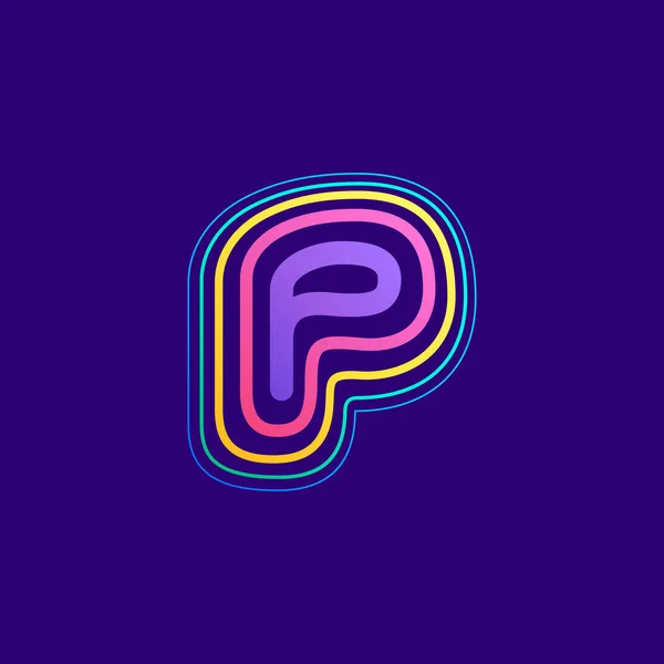 Kleurrijke Lijn Letter Logo Dit Icoon Gemaakt Van Beroerte Kan — Stockvector