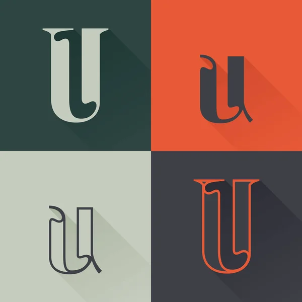 Classic Letter Logo Set Renaissance Style Four Style Condensed Serif — Stock Vector