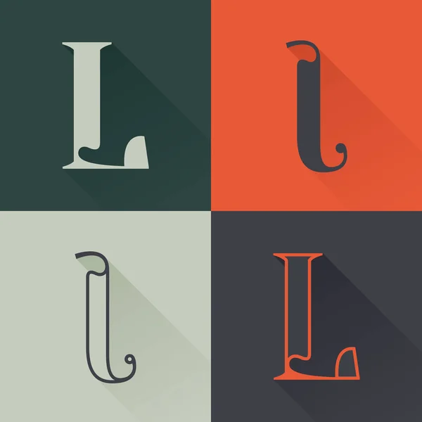 Classic Letter Logo Set Renaissance Style Four Style Condensed Serif — Stock Vector