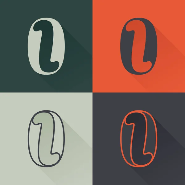 Κλασικό Νούμερο Μηδέν Λογότυπο Αναγεννησιακό Στυλ Τέσσερα Στυλ Συμπυκνωμένη Γραμματοσειρά — Διανυσματικό Αρχείο