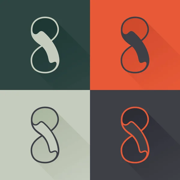 Κλασικό Νούμερο Οκτώ Λογότυπο Αναγεννησιακό Στυλ Τέσσερα Στυλ Συμπυκνωμένη Γραμματοσειρά — Διανυσματικό Αρχείο