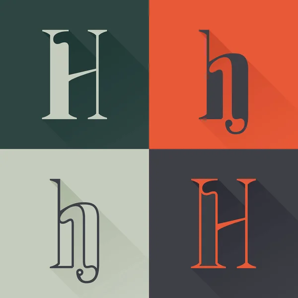 Logo Lettre Classique Dans Style Renaissance Fonte Serif Condensée Quatre — Image vectorielle