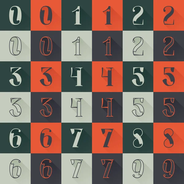 Класичні Номери Відбуваються Стилі Ренесансу Чотири Стилізовані Шрифт Serif Ідеально — стоковий вектор