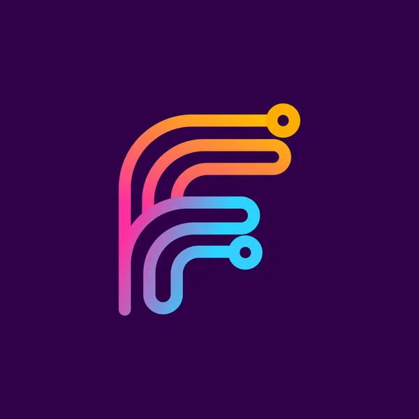 Multicolore Lettre Logo Fil Électrique Cette Icône Rayures Arrondies Peut — Image vectorielle
