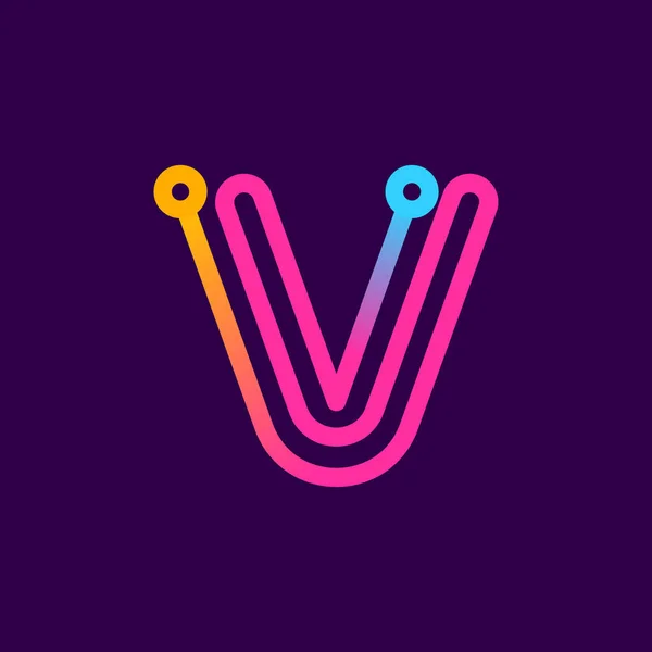 Vícebarevné Logo Písmene Elektrického Drátu Tato Zaoblená Pruhovaná Ikona Může — Stockový vektor
