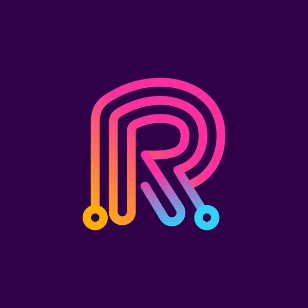 Logotipo Letra Multicolor Hecho Alambre Eléctrico Este Icono Rayas Redondeadas — Archivo Imágenes Vectoriales