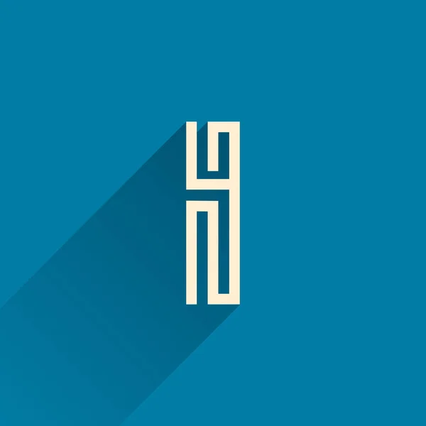 Labyrinthe Lettre Logo Composé Trois Lignes Parallèles Conception Vecteur Plat — Image vectorielle